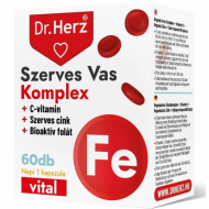 Olcsó Dr.herz szerves vas komplex+c-vitamin+szerves cink+folát kapszula 60 db
