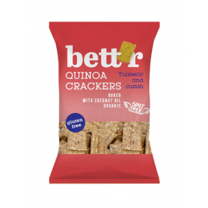 Olcsó Bettr bio vegán gluténmentes quinoa kréker kurkuma&kömény 100 g