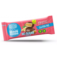 Olcsó Brain Foods gluténmentes zabfalatok csokoládéba mártott mogyorós, édesítőszerrel 44 g